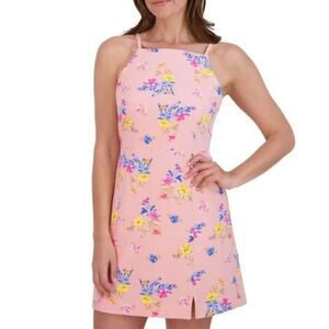 French Connection Pink Floral Mini Dress A-Line. Size L